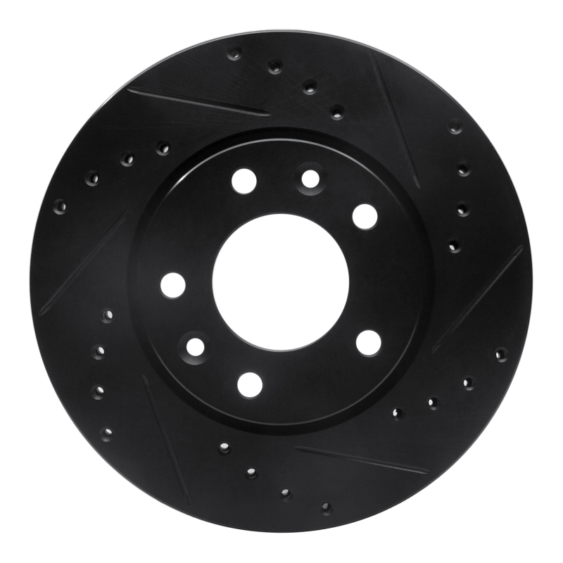 Kia Sedona Brake Rotor (1) - Front Right - R1 Concepts - Drilled & Slotted - Black - 2002